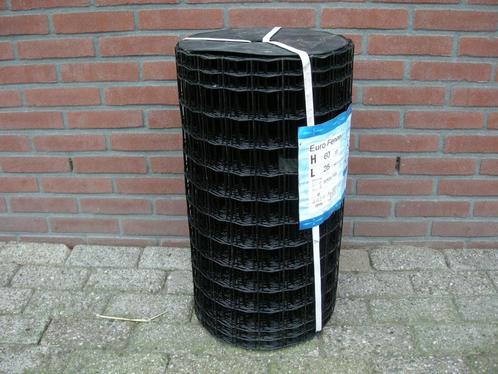 Gaas Eurofence 60 cm hoog maas 5x5 zwart DRAADDIKTE 2,5MM, Tuin en Terras, Gaas en Draad, Nieuw, Gaas, 20 meter of meer, Ophalen