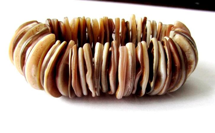 Luxe Natuurlijke Abalone schelp armband 111 gr, Sieraden, Tassen en Uiterlijk, Armbanden, Zo goed als nieuw, Met edelsteen, Ophalen