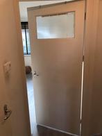 Witte binnendeur met glas, Gebruikt, 80 tot 100 cm, Binnendeur, Ophalen of Verzenden