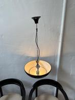 Vintage, art deco metalen hanglamp, bruine plafondlamp, Antiek en Kunst, Ophalen