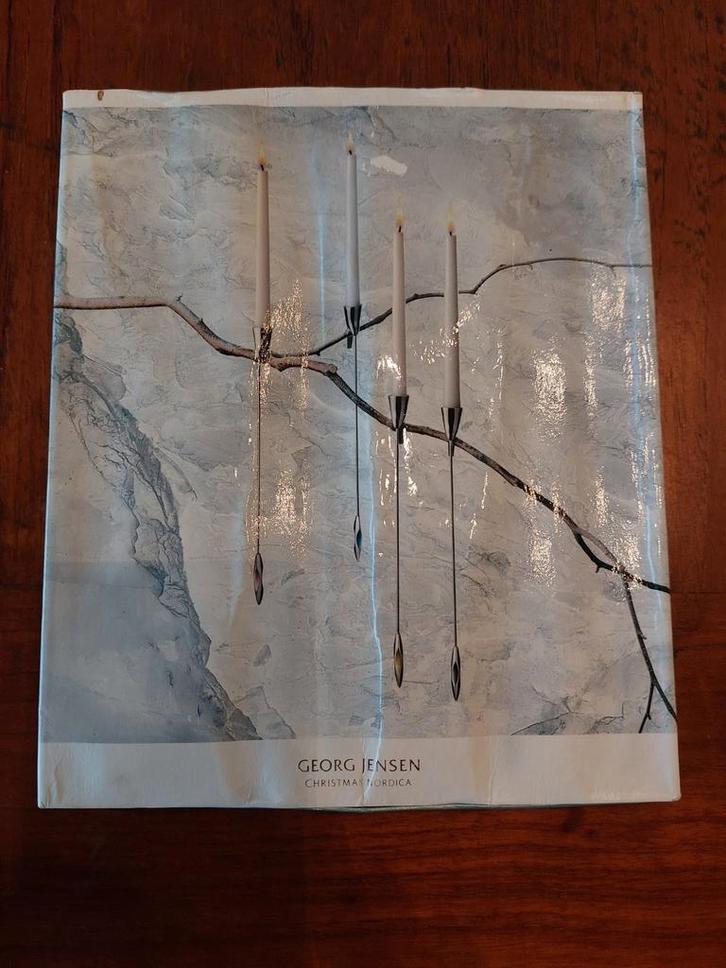 Georg Jensen Christmas Nordica kaarsenhouders gekleurd, Huis en Inrichting, Woonaccessoires | Kandelaars en Kaarsen, Gebruikt