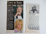 Corry Konings 2 artikeltjes uit tijdschriften., Ophalen of Verzenden, 1980 tot heden, Nederland, Knipsel(s)