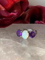 Edelopaal opaal amethist beschermt geluk intuïtie magie, Sieraden, Tassen en Uiterlijk, Ringen, Paars, Nieuw, Ophalen of Verzenden