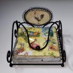 Brocante servethouder + 20 st servetten, Antiek en Kunst, Ophalen of Verzenden