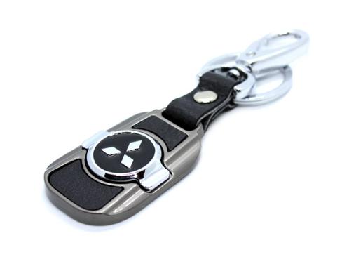 Mitsubishi Sleutelhanger | Leer, Metaal | Mitsubishi, Verzamelen, Sleutelhangers, Nieuw, Ophalen of Verzenden