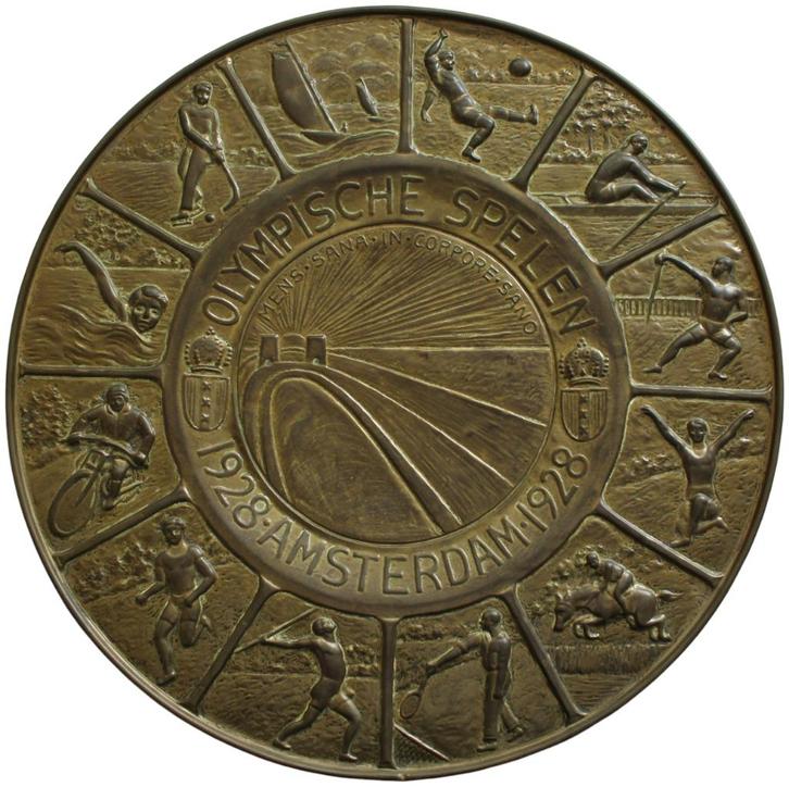 Onbekend - Wandbord, 1928 : Olympische Zomerspelen Amsterdam, Antiek en Kunst, Kunst | Beelden en Houtsnijwerken, Ophalen of Verzenden
