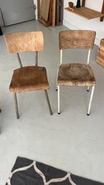 10tje voor 2 stevige vintage schoolstoeltjes!, Ophalen, Gebruikt, Twee
