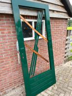 Nieuwe hardhouten buitendeur donkergroen, Ophalen, 80 tot 100 cm, Buitendeur, 200 tot 215 cm
