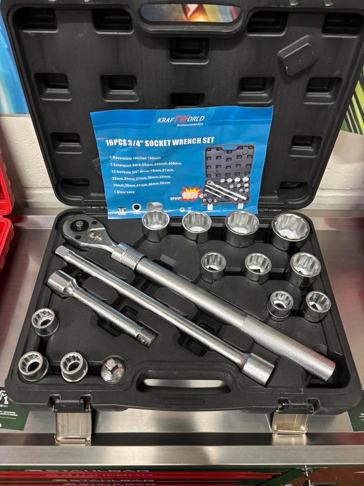 Nieuw Kraftworld Professional-line 16-delige dopsleutelset, Auto diversen, Autogereedschap, Nieuw, Ophalen of Verzenden