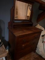 Antieke Kaptafel met Spiegel, Ophalen, Gebruikt, 100 tot 150 cm, 50 tot 100 cm