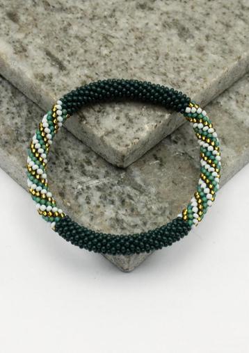 Glaskralen armband - groen en meerkleurig - RB140 beschikbaar voor biedingen