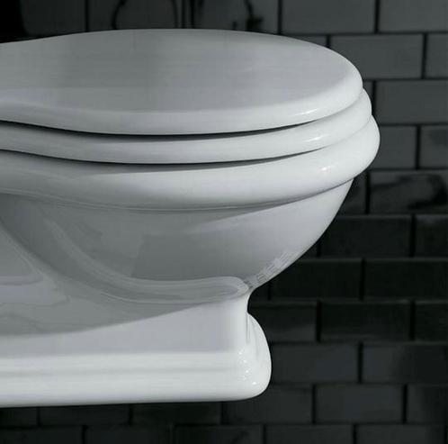 NIEUW klassiek toilet, bril en doorspoel drukplaat, Doe-het-zelf en Verbouw, Sanitair, Nieuw, Toilet, Ophalen of Verzenden