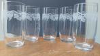Set 5 prachtige glas water drinkglazen druivenrank, Waterglas, Zo goed als nieuw, Verzenden