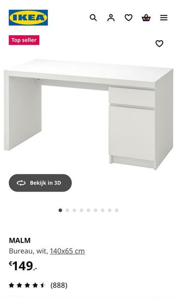 IKEA MALM bureau wit