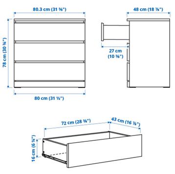 Ikea Malm 3 ladekast zwart - afbeelding 6