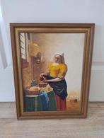 Schilderij naar 'Het Melkmeisje' van Vermeer, Antiek en Kunst, Kunst | Schilderijen | Klassiek, Ophalen