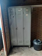 Vintage Metalen Locker Kast - 3 Deurs, Ophalen, Gebruikt, Industrieel