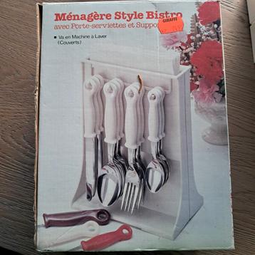 Vintage Bestekset 'Ménagère Style Bistro' met Houder beschikbaar voor biedingen