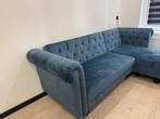 Hele mooie velvet chesterfield slaaphoekbank koningsblauw, Huis en Inrichting, Ophalen, Minder dan 75 cm, 200 tot 250 cm, Hoekbank