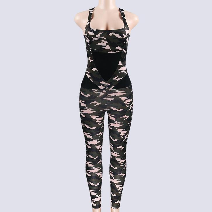 Camouflage dames jumpsuit catsuit bodysuit leger S M L, Kleding | Dames, Jumpsuits, Nieuw, Verzenden
