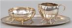 Zilveren Roomstel: suikerbak, roomkan., Antiek en Kunst, Ophalen