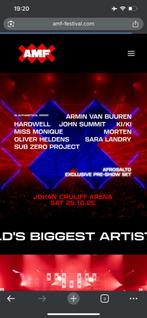 2x AMF toegangskaarten VIP early acces regular, Tickets en Kaartjes, Concerten | Dance, Twee personen, Oktober
