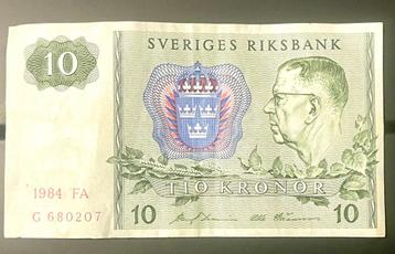 Zweeds bankbiljet 10 Kronen (Sweriges Riksbank 1984)  beschikbaar voor biedingen