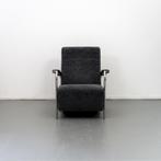 2x Leolux Scylla Fauteuil Hoog Zwart Stof - Chroom, Huis en Inrichting, Fauteuils, Niet ingevuld, Metaal, Niet ingevuld, 75 tot 100 cm