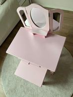 Roze kaptafel met spiegel en stoel, Kinderen en Baby's, Kinderkamer | Tafels en Stoelen, Ophalen of Verzenden, Zo goed als nieuw
