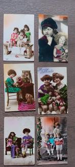 6 oude ansichtkaarten, Verzamelen, Verzenden, 1920 tot 1940, Gelopen, Kinderen