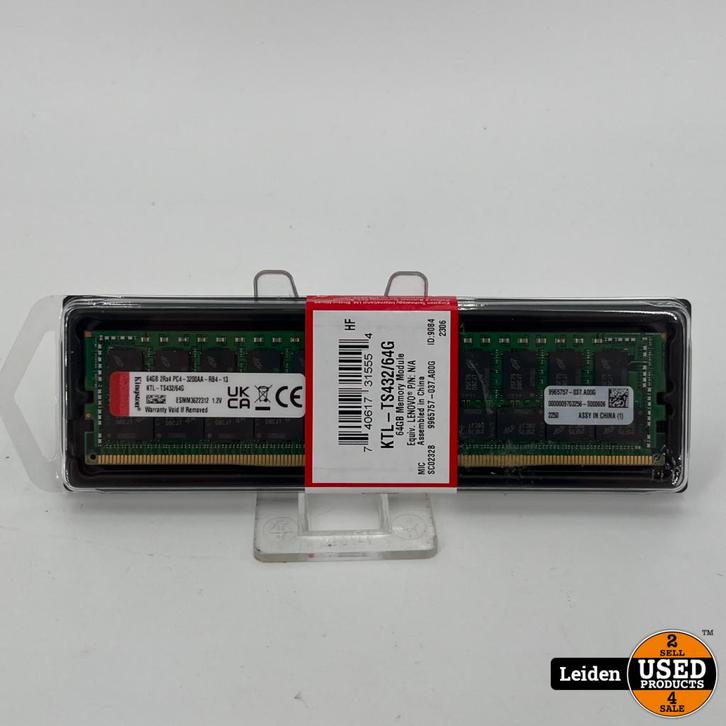 Kingston 1x 64GB DDR4 3200MHz Werkgeheugen, Computers en Software, RAM geheugen, Nieuw
