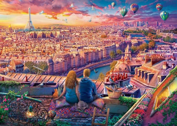 Eurographics - Paris Rooftop - 1000 stukjes, Hobby en Vrije tijd, Denksport en Puzzels, Nieuw, Legpuzzel, 500 t/m 1500 stukjes
