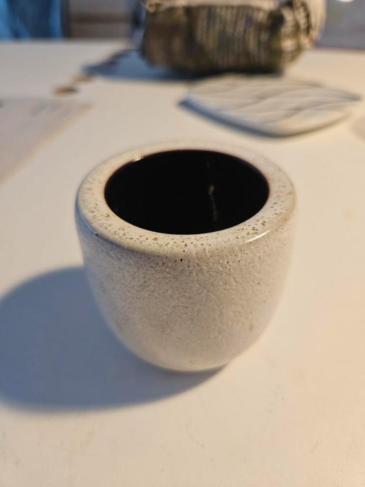 Ravelli Potje / Vaasje - Crème met donkerbruin, Antiek en Kunst, Antiek | Keramiek en Aardewerk, Ophalen of Verzenden