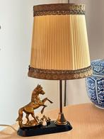 Waanzinnig mooie Midcentury lamp met messing paard, Ophalen of Verzenden, Zo goed als nieuw, Minder dan 50 cm