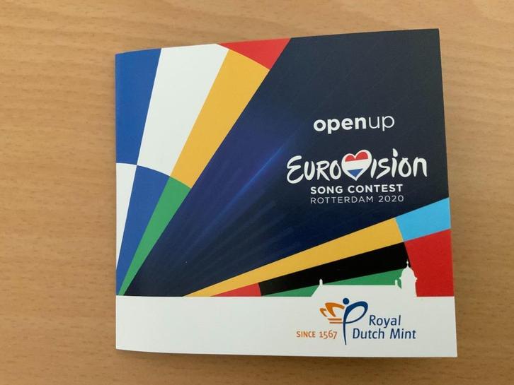 Nieuw 65 jaar Eurovisie Songfestival Penning in coincard., Postzegels en Munten, Munten en Bankbiljetten | Verzamelingen, Munten