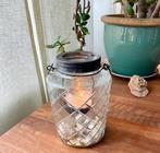 windlicht glas geruit met theelicht houder, Overige materialen, Overige kleuren, Ophalen of Verzenden, Zo goed als nieuw