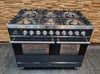 Luxe Fornuis Boretti 100 cm antraciet + rvs 6 pit 2 ovens, Witgoed en Apparatuur, Fornuizen, 60 cm of meer, 5 kookzones of meer