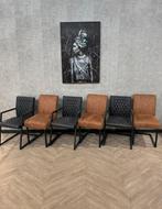 Setje 6 goedkope eetkamerstoelen bruin/cognac *showroom, Huis en Inrichting, Stoelen, Bruin, Ophalen of Verzenden, Zo goed als nieuw
