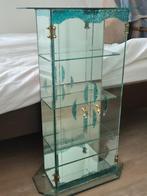 Vintage glazen vitrinekastje, Huis en Inrichting, Kasten | Vitrinekasten, Ophalen, Gebruikt, 50 tot 100 cm, Minder dan 25 cm