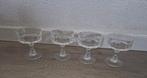 4 champagne glazen Kristal vintage retro d'Arques louvre, Ophalen of Verzenden