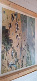 Vintage Vogel Poster - Strandvogels, Antiek en Kunst, Ophalen