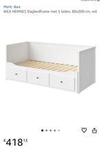 IKEA bed lattenbodem HEMNES 200x80, Huis en Inrichting, Slaapkamer | Bedden, Ophalen, Eenpersoons, Wit, Zo goed als nieuw