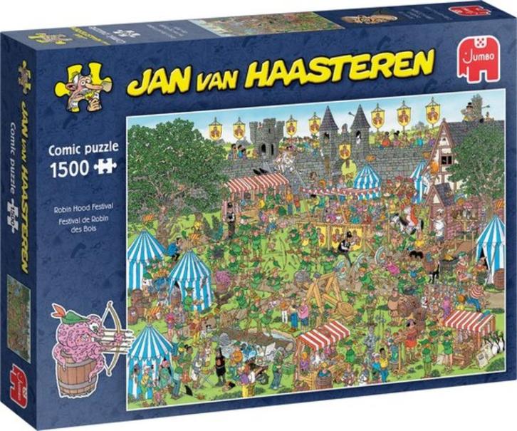 Jan van Haasteren - Robin Hood Festival - 1500 stukjes, Hobby en Vrije tijd, Denksport en Puzzels, Zo goed als nieuw, 500 t/m 1500 stukjes