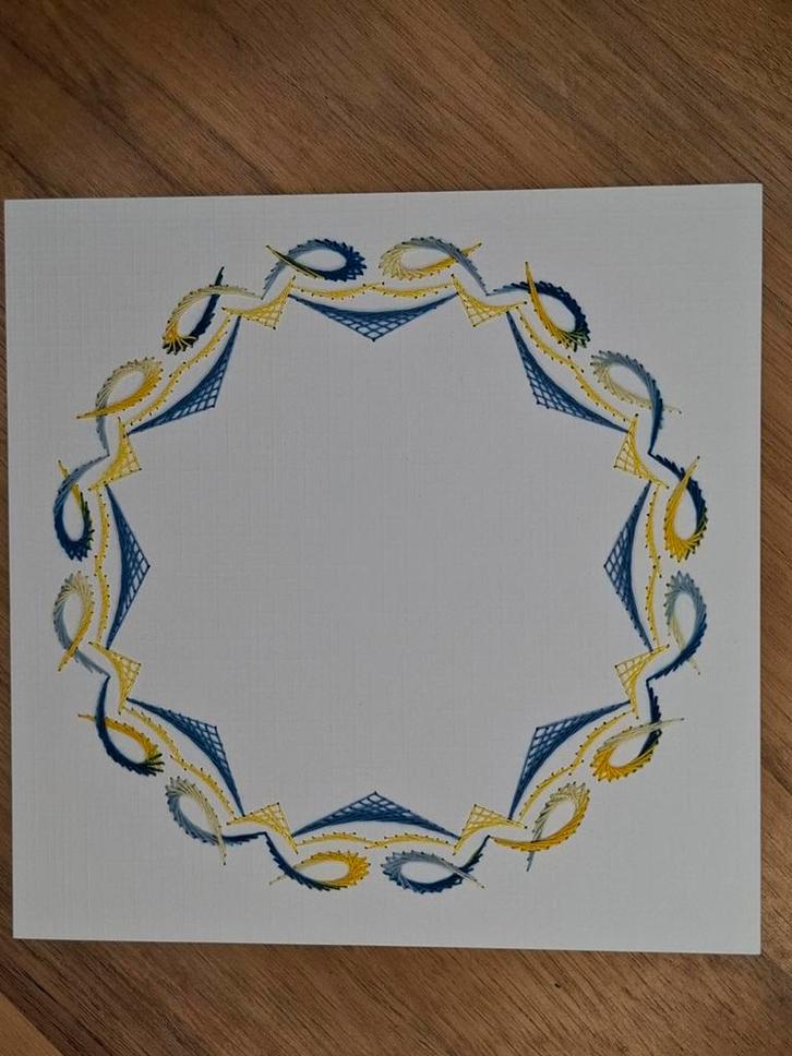 Geborduurde opleg kaart basiskaart wit, Hobby en Vrije tijd, Kaarten | Zelf maken, Zo goed als nieuw, Blanco kaart of Basiskaart