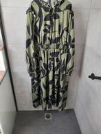Legergroene jurk met zwarte print maat 48 50, Kleding | Dames, Ophalen of Verzenden, Zo goed als nieuw, Groen, Jurk