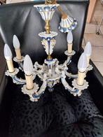 antieke kroonluchter  met gratis led lampjes, Ophalen of Verzenden, Gebruikt, Glas