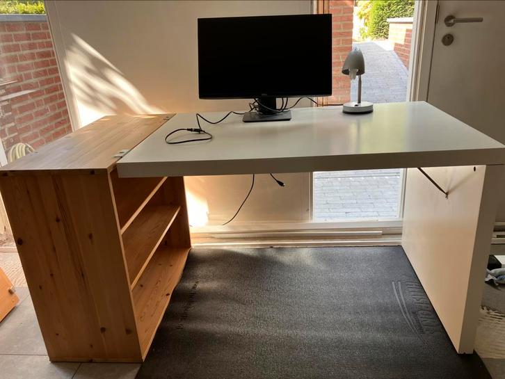 Aanzet Bureau IKEA Kallax- wit, Huis en Inrichting, Bureaus, Gebruikt, Bureau, Ophalen