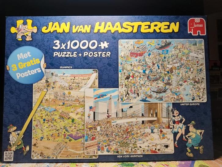 Jan van Haasteren puzzels 3x 1000 stukjes, Hobby en Vrije tijd, Denksport en Puzzels, Zo goed als nieuw, Legpuzzel, 500 t/m 1500 stukjes