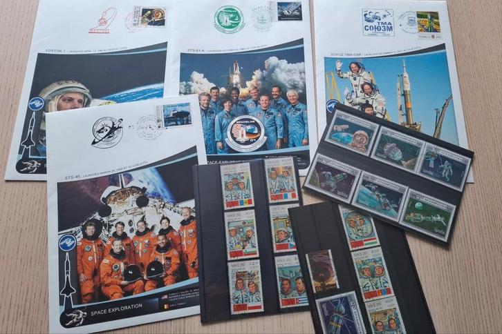 Ruimtevaart Postzegels & Enveloppen oa Ockels en Kuipers, Postzegels en Munten, Postzegels | Eerstedagenveloppen, Ophalen of Verzenden