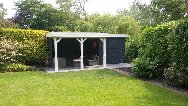 Lugarde Tuinhuis PR25 Prima Jake - 600x300cm - 28mm, Tuin en Terras, Tuinhuizen, Gebruikt, Tuinhuis, Hout, 500 cm of meer, 200 tot 400 cm